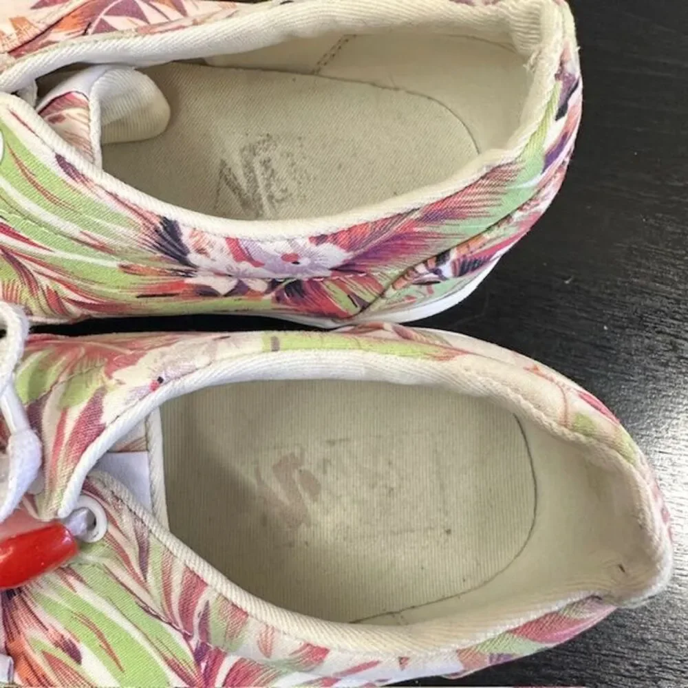 Vans Tropical Floral Pink Green Canvas Sneakers
